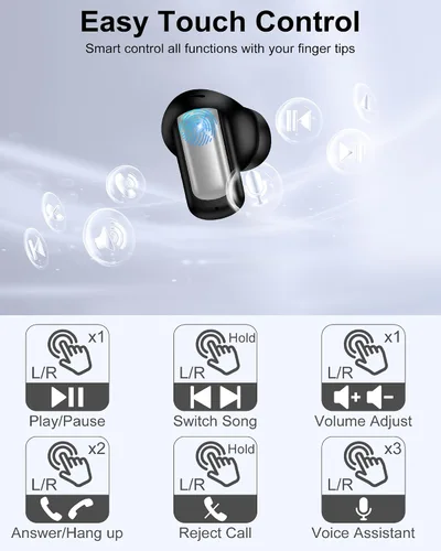 Miniatura 3 de Auriculares inalámbricos Android para Samsung Galaxy S26 S25 Ultra S24 S23 S22 Plus A17 A35 A16 A15 A54 Z Fold7 Flip7, HiFi estéreo Bluetooth