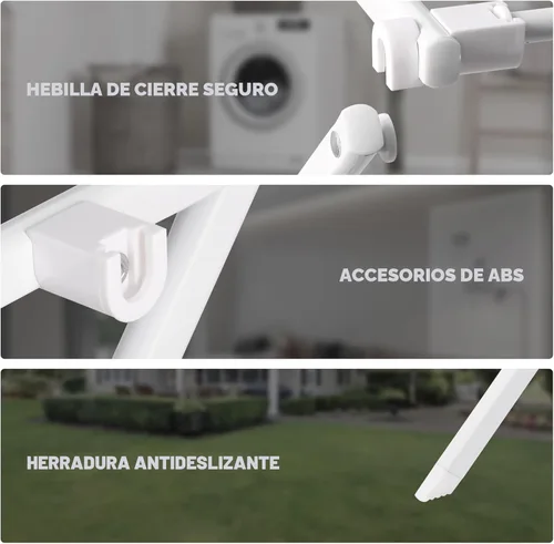 Miniatura 5 de ZOES HOMEWARE Tendedero de secado de ropa mejorado 2024 Estante de secado plegable para ropa Secadores portátiles plegables pequeños para Blanco