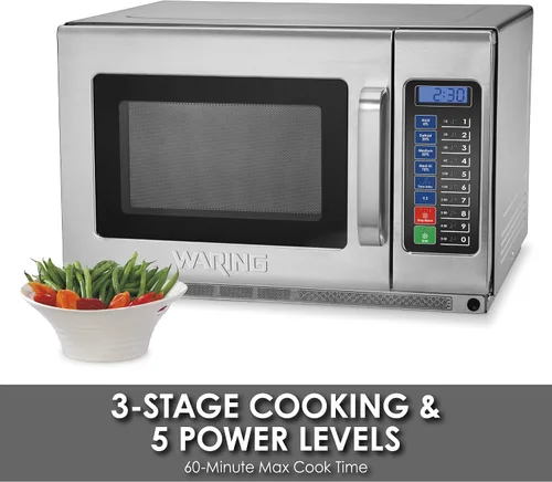 Miniatura 8 de Waring Horno Microondas Comercial WMO120 de Servicio Pesado, 1.2 Pies Cúbicos, 10 Ajustes de Memoria Programables, 5 Niveles de Potencia