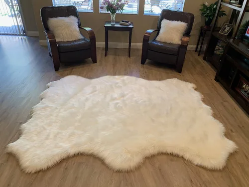 Miniatura 44 de LAMBZY Alfombra de pelo de oveja sintética, hipoalergénica, súper suave, sedosa para sala de estar, habitación de los niños, sofá