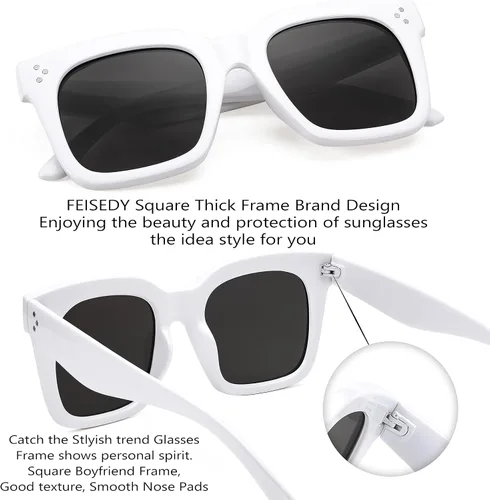 Miniatura 2 de FEISEDY Gafas de sol vintage de mariposa para mujer, diseño de lujo, cuadrado, degradado, B2486