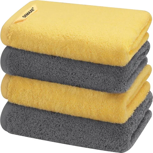 Miniatura 14 de SEMAXE Paquete de 12 toallas de mano para baño, toallas 100% algodón con bucles para colgar, suaves y altamente absorbentes, juego de toallas