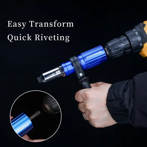 Miniatura 2 de Kit de adaptador de pistola de remache profesional JIOGOWISE, accesorio de remache para taladro eléctrico, fácil procesamiento para trabajo