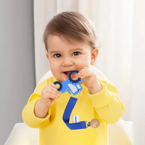 Miniatura 6 de Juguete mordedor de silicona de grado alimenticio para bebés con soporte para chupete, juguetes de alivio del dolor de dentición para niños y niñas