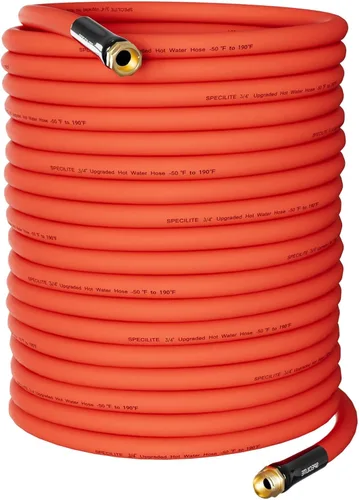 Miniatura 17 de SPECILITE Manguera de agua de jardín fría/caliente de 1 pulgada, 50 pies, -50 ℉ a 190 ℉, alto flujo de agua, flexible y ligera, tubo de goma