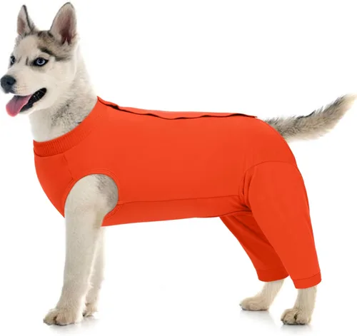 Miniatura 27 de Kuoser Traje de Cirugía para Perro Hembra Esterilización Macho Castración, Manga de Pierna de Perro para Dejar de Lamer Enterizo Suave para Perro