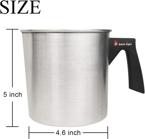 Miniatura 2 de EricX Light - Olla para hacer velas, 2 libras, olla de cera de doble caldera, boquilla de verter sin goteo y mango resistente al calor, diseño
