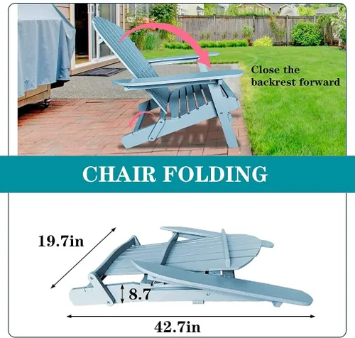 Miniatura 2 de Silla Adirondack para exteriores, silla plegable Adirondack de madera, asiento para fogata, muebles de decoración, sillas de madera, silla de patio