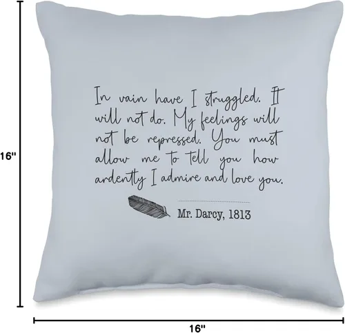 Miniatura 4 de Outfitters Ave. Pride and Prejudice Jane Austen Booktok Bookish Merch - Almohada de 16 x 16 pulgadas, multicolor