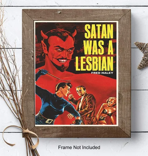 Miniatura 7 de Cartel de Satanás Era Una Lesbiana - Arte de Pared Vintage Retro de Película en Impresión - Regalos Lésbicos para Novia - Imagen Única y Genial