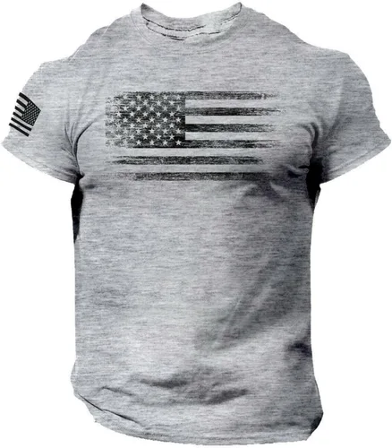 Miniatura 2 de usnsm Camisa hawaiana para hombre, manga corta con estampado de bandera americana, camiseta patriótica personalizada de cuello redondo