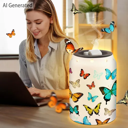 Miniatura 5 de Calentador de cera de primavera de verano de mariposa, decoraciones de mariposa de granja, regalos de inauguración de la casa para mujeres