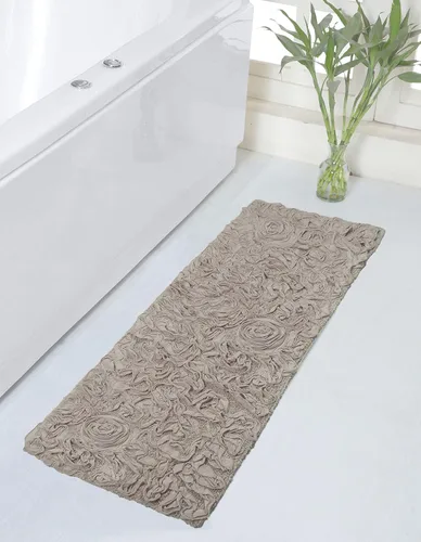 Miniatura 96 de Home Weavers Bell Flower Collection - Tapetes de baño copetudos 100 % algodón, extrasuaves y absorbentes, antideslizantes, lavables a máquina, lino