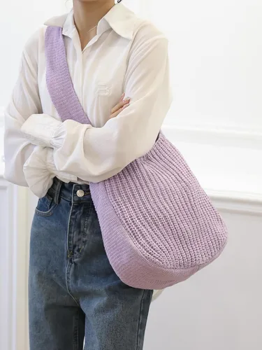Miniatura 9 de ENBEI Bolsos de hombro para mujer Bolsos de ganchillo Bolso de punto grande Bolso de mano estético para la escuela lindo Bolsas de mano Bolsa