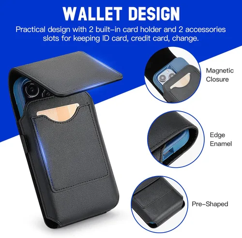 Miniatura 4 de Mopaclle Funda para teléfono celular con clip para cinturón y lazo, soporte para cinturón compatible con iPhone 17 Pro Max/Air, iPhone 16 Pro Max