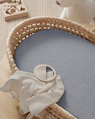 Miniatura 14 de Blissful Diary Sábanas de muselina para cuna para niñas, sábana de bebé de algodón suave bohemio para colchón de cuna estándar de 52 x 28 pulgadas