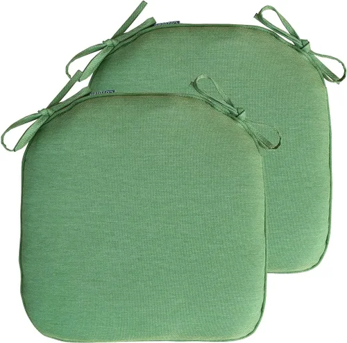 Miniatura 10 de Cojín para silla antideslizante para exteriores, cojines de asiento para silla de comedor en forma de U con lazos, 14 x 14 pulgadas, juego de 2 Azul
