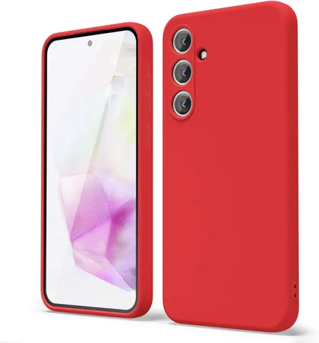 Miniatura 96 de oakxco Funda para teléfono Samsung Galaxy A12 con agarre de silicona líquida, linda delgada fina suave cubierta de gel de goma TPU lisa para mujeres