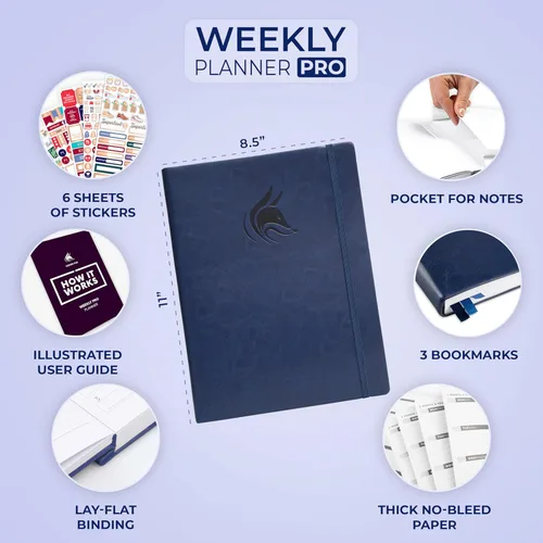 Miniatura 2 de Clever Fox Planner PRO - Planificador de vida semanal y mensual para aumentar la productividad, gestión del tiempo y alcanzar tus objetivos, 8.5 x