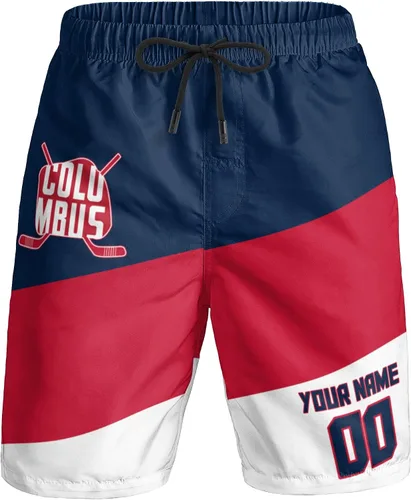 Miniatura 32 de Custom Hockey Men's Shorts Gifts for Men Casual City Youth Fans Sport Beach Shorts Add Name & Number Quick Dry