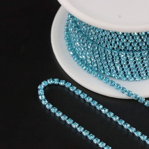 Miniatura 6 de Jerler Cadena de cierre SS6.5/0.079 in con diamantes de imitación de cristal de 10 yardas para manualidades de costura, ideal para bodas, fiestas