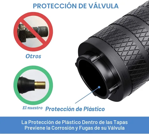 Miniatura 3 de Tapas de válvula de neumático, 4 unidadess/paquete, de aluminio anodizado tapa de válvula de neumático, resistente a la corrosión, cubiertas Negro