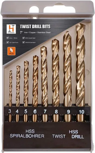 Miniatura 15 de Juego de brocas de cobalto M35 de 13 piezas, métricas de 0.079 a 0.315 pulgadas, brocas helicoidales HSS Jobber para metal duro, acero inoxidable