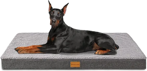 Miniatura 14 de Cama ortopédica para perros Patas Lague de tamaño grande 36''X24'', suave, impermeable, de espuma en forma de caja de huevos, cama para jaula