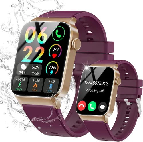 STECEi Reloj inteligente para hombres y mujeres, llamada Bluetooth, pantalla HD de 1.85 pulgadas, con monitor de frecuencia cardíaca/sueño, más de