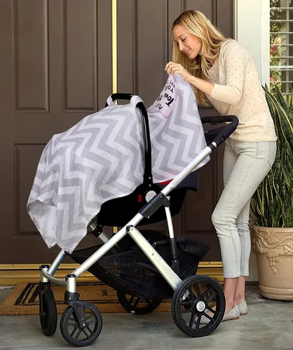 Miniatura 5 de Metplus Funda de muselina para asiento de coche para bebés, funda transpirable para asiento de coche infantil, funda ligera para portabebés