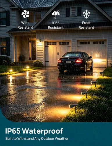 Miniatura 4 de Linkind - Paquete de 2 focos solares para el atardecer hasta el amanecer, luces solares para jardín con 16 LEDs, de luz blanca cálida de 3000 K
