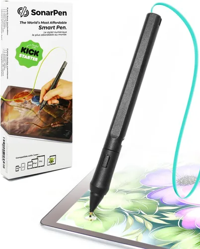 SonarPen - Lápiz capacitivo inteligente sensible a la presión con rechazo de palma y botón de acceso directo. Sin batería. Compatible con Apple