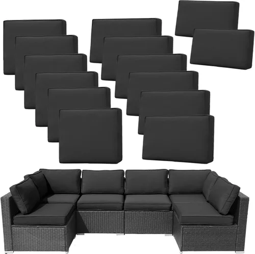 Miniatura 10 de 14 Piezas Fundas de Cojines para Patio Reemplazo Fundas de Cojines para Sofá de Exterior A Prueba de Salpicaduras Juego de Fundas para Sofá