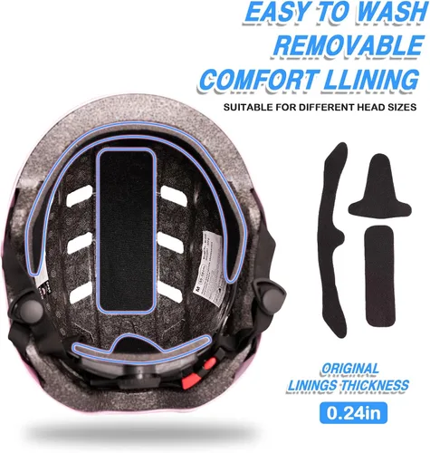 Miniatura 5 de Casco de bicicleta para niños de Banzk, para edades 3-5-8-14+, para niñas y niños, casco con rodilleras, coderas y muñequeras, ventilación, #4 Azul