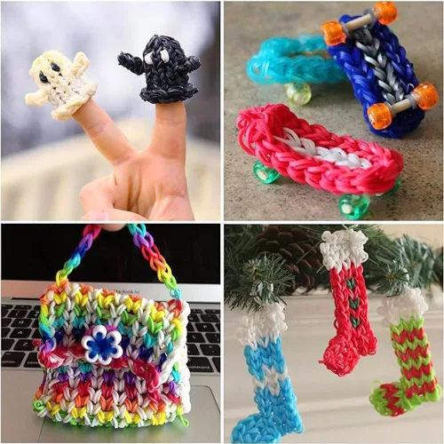 Miniatura 4 de Kit de 3000 bandas de goma de telar con 75 clips, 5 ganchos, kit de fabricación de pulseras de primera calidad para niños, tejer, regalo de A-Café