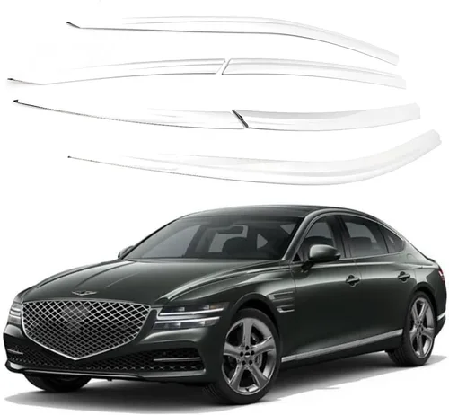 AUTOCLOVER - Juego de 6 protectores de lluvia con cinta adhesiva para Genesis G80 2021 2022 2023 2024 2025 / deflectores de ventana, persianas de
