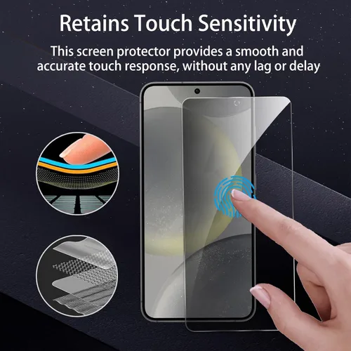Miniatura 5 de Paquete de 3 protectores de pantalla de privacidad para Samsung Galaxy S24, película de vidrio templado transparente HD, antiespía, antiarañazos