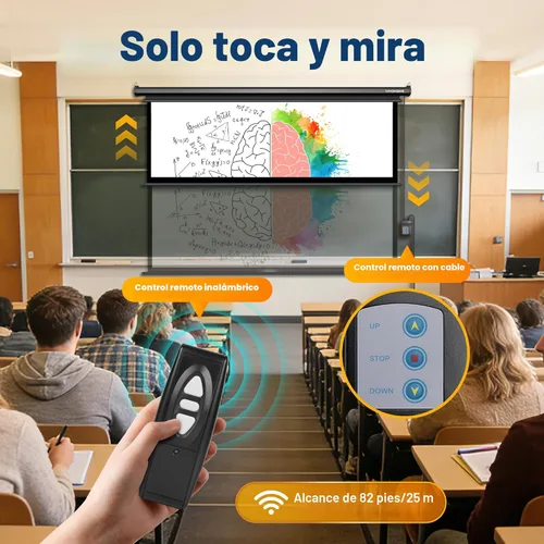 Miniatura 3 de VIVOHOME Pantalla de proyector motorizada 16:9 de 100 pulgadas con control remoto, pantalla de proyección eléctrica automática, pantalla de película