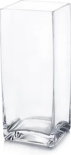 Miniatura 9 de Enova Floral Jarrón de vidrio cuadrado transparente, jarrón de vidrio de 6 x 3 x 3 pulgadas para flores, contenedor floral transparente, portavelas