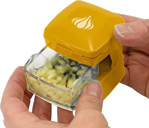 Miniatura 4 de Trituradora de Ajo-A-Peel, Prensa de Ajo, Trituradora, Cortadora, Picadora y Envase de Almacenamiento - Incluye pelador de ajo de silicona - Fácil