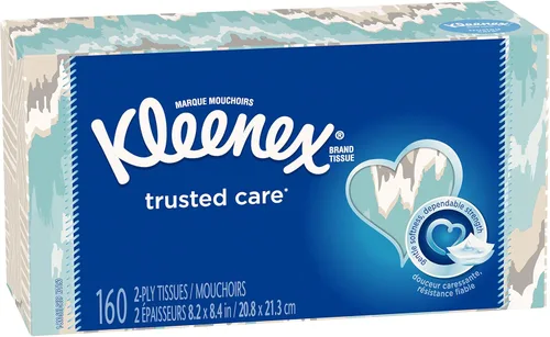 Kleenex Trusted Care Everyday - Pañuelos faciales, caja plana, 1 paquete, 144 unidades (paquete de 1)