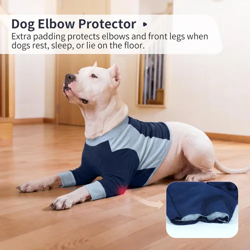 Miniatura 5 de LeLePet Traje de recuperación para perros para piernas delanteras, pecho, hombro después de la cirugía, camisa de perro de manga larga para dejar