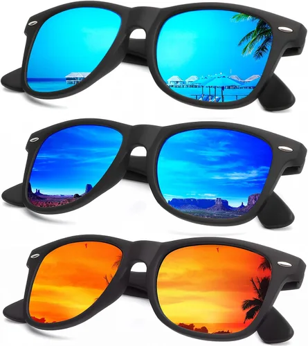 Miniatura 12 de KALIYADI - Gafas de sol polarizadas para hombres y mujeres unisex, marco semirretráctil, estilo retro, para conducir, con bloqueo UV