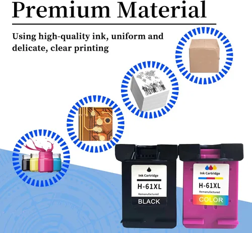 Miniatura 6 de 61XL 61 - Cartuchos de tinta compatibles con HP 61XL 61 cartuchos de tinta de alto rendimiento para impresoras HP DeskJet 2620 1000 1050 2000 2050