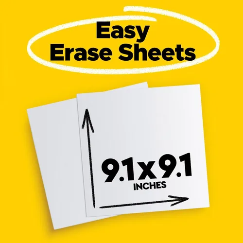 Miniatura 2 de Post-it Hojas de pizarra blanca fáciles de borrar, paquete de 2, 9.1 x 9.1 pulgadas, pizarra blanca instantánea, uso de borrado en seco y marcadores