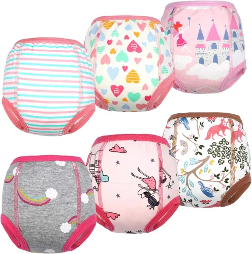 Miniatura 9 de MooMoo Baby Ropa interior de entrenamiento para niños y niñas, pantalones de entrenamiento absorbentes para niñas 2T-7T Azul (paquete de 8)