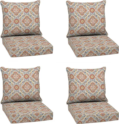Miniatura 163 de Arden Outdoor Deep Seat Cushion Set, 24 x 24 pulgadas, Cojín para patio resistente al clima, a la lluvia y a la decoloración para silla, sofá y sofá
