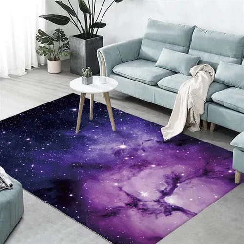 Miniatura 34 de Alfombra de espacio exterior para habitación de niños, 3 x 5 pies, alfombra Galaxy para dormitorio de niños, suave, antideslizante, sistema solar