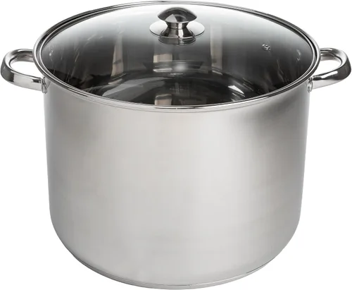 Miniatura 11 de Olla sopera de acero inoxidable Ecolution, olla de cocina lista para inducción con tapa de vidrio, apta para horno, olla de sopa apta