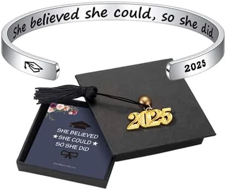 M MOOHAM Graduation Gifts for Her Him 2025, Inspirational Graduation Bracelets Class of 2025 High School College Graduation Gifts for Her with
